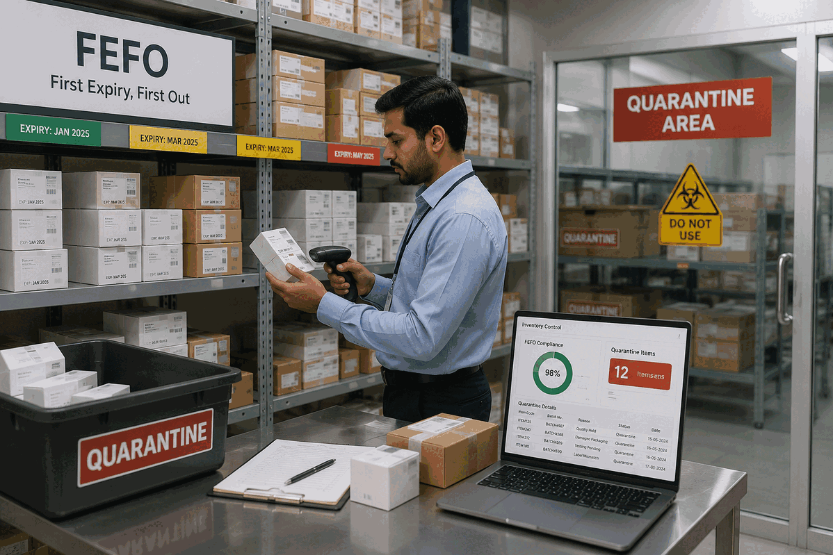 FEFO and quarantine control in pharma ERP