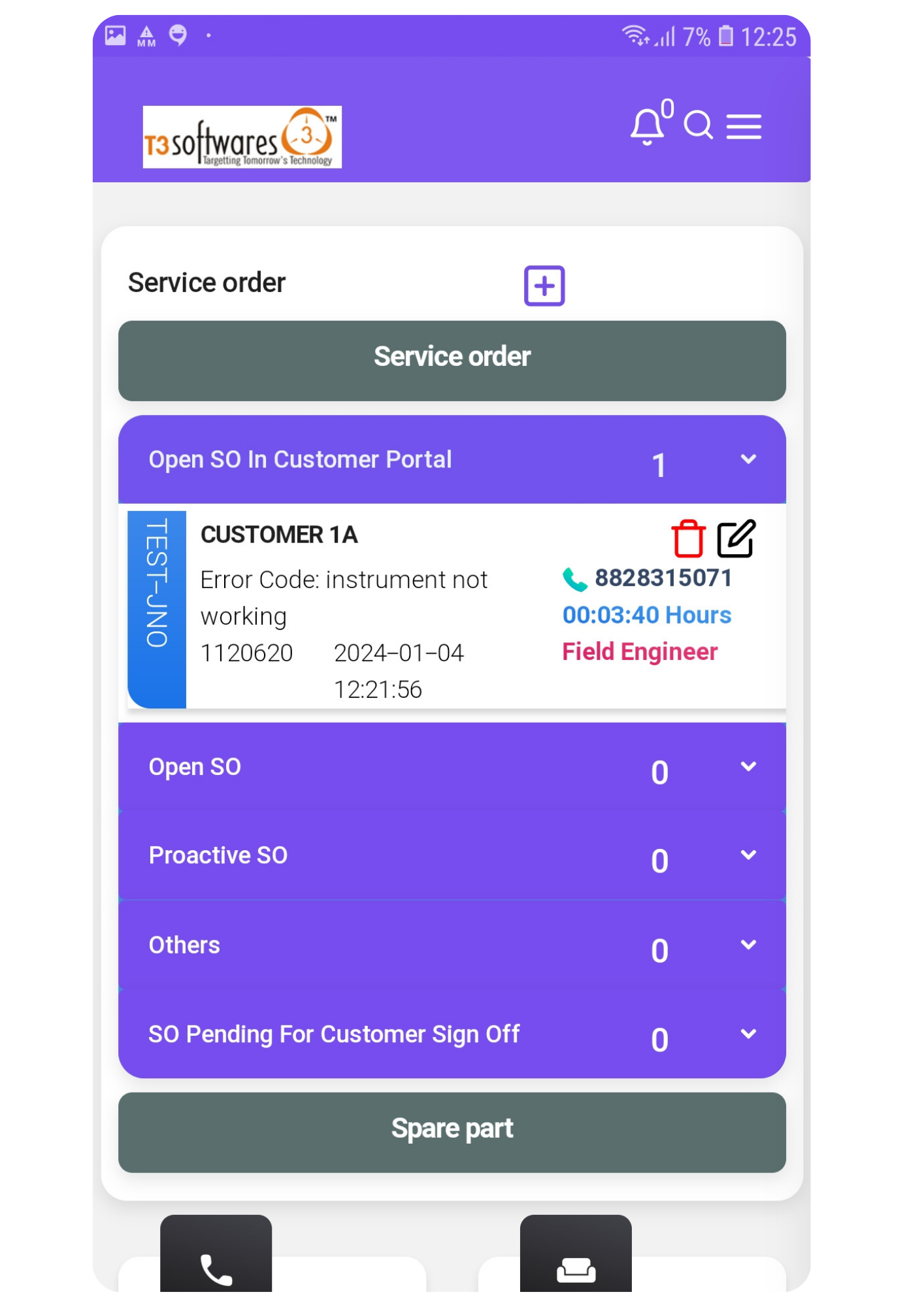Field Service App Screenshot